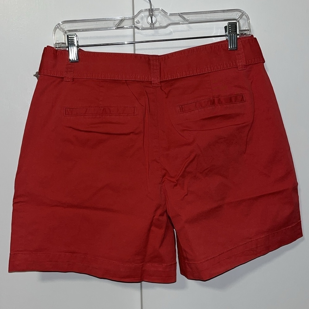 A New Day High-Rise Chino Shorts Belted Red Women’s Size 10 - Picture 3 of 9